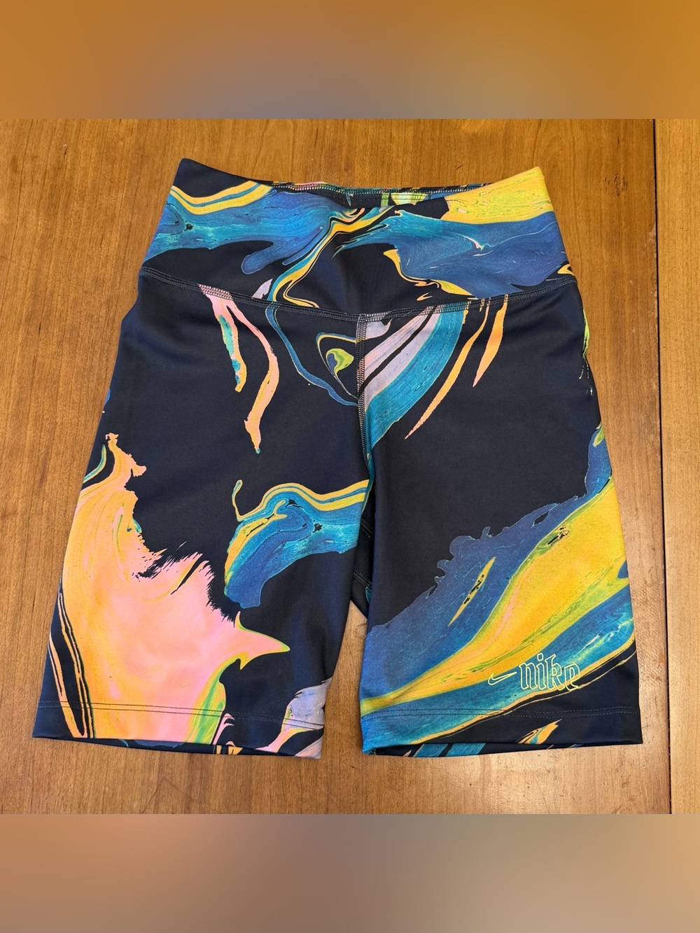 Nike One High Rise Biker Shorts XS | Marble Gym Girl Athletic Dopamine Dressing